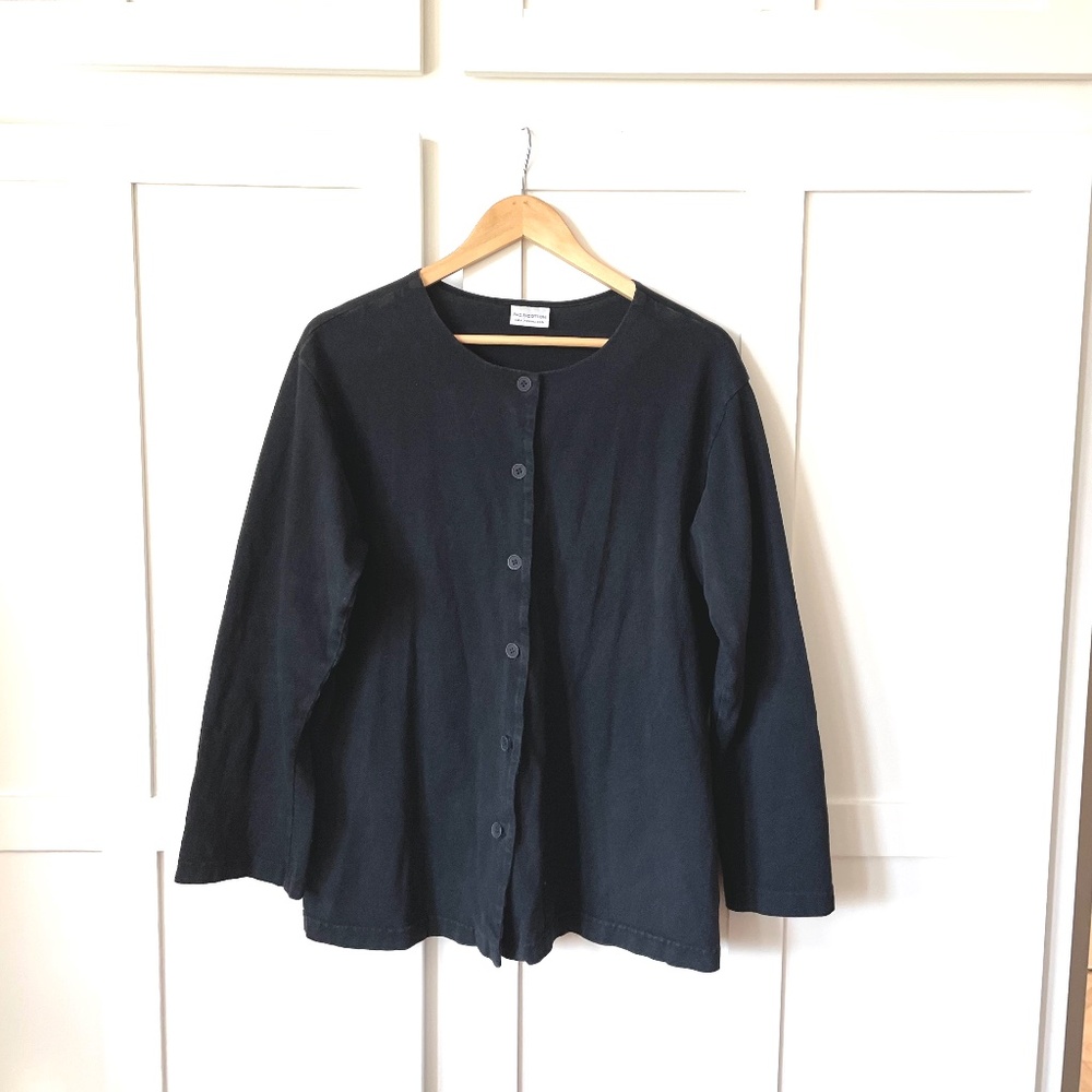 Pacific Cotton Oversize Beachwear Coverup Button Up Top Blouse Small
